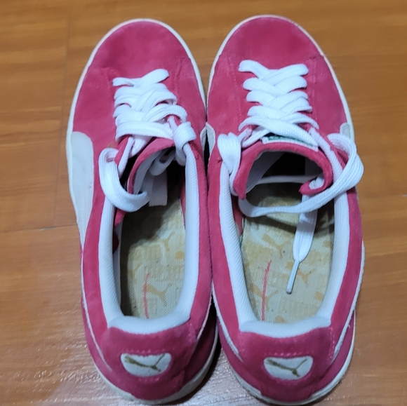 Puma Red White Suede Woman Sneakers - Picture 8 of 9